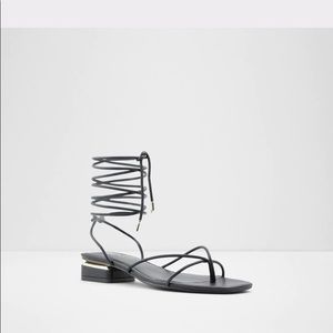 ALDO | Black Strappy Ankle Tie Sandals